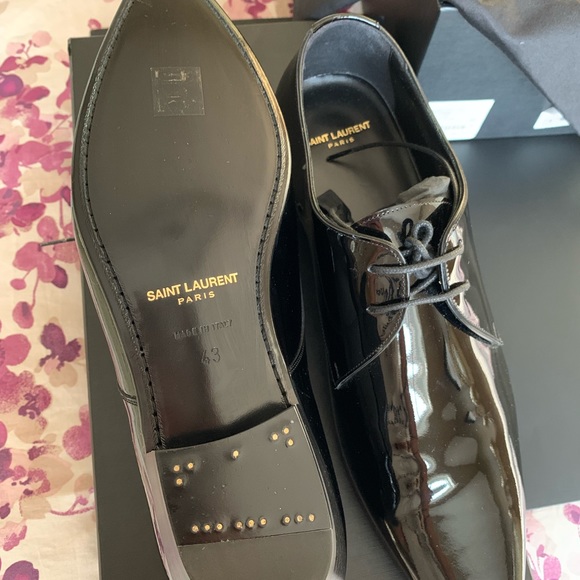SOLD YSL Saint Laurent Mens Derby Dress Shoes - Picture 7 of 11